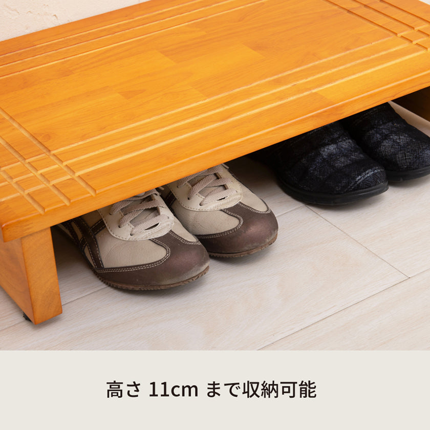 【幅120cm】段差を軽減！木製玄関踏み台 エントランス 介護 木目 ワイド 省スペース ステップ 天然木