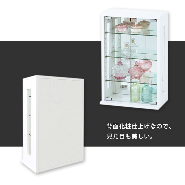 卓上コレクションケース 縦型 (ホワイト) (ダークブラウン)