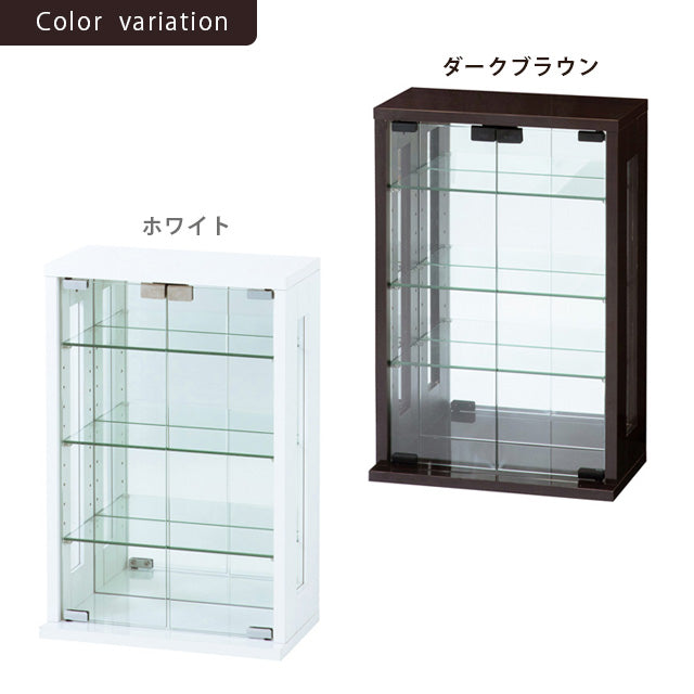 卓上コレクションケース 縦型 (ホワイト) (ダークブラウン)