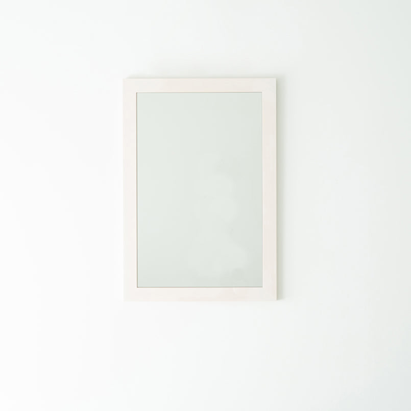 幅広枠ウォールミラー(55×80cm) 天然木 北欧風 ナチュラル 鏡 日本製 高級感 木製 ワイド 壁掛け
