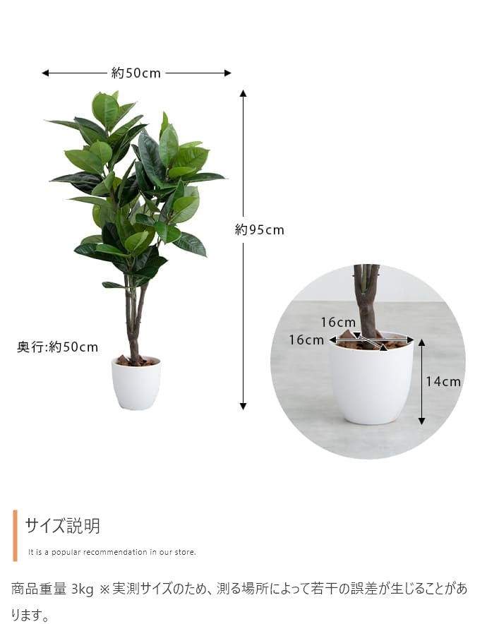 【高さ95cm】Nature 光触媒人工観葉植物 ゴムの木