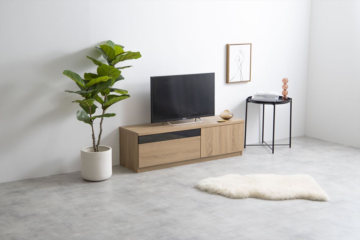 【幅120cm】Connie ブラックパネル付きテレビ台