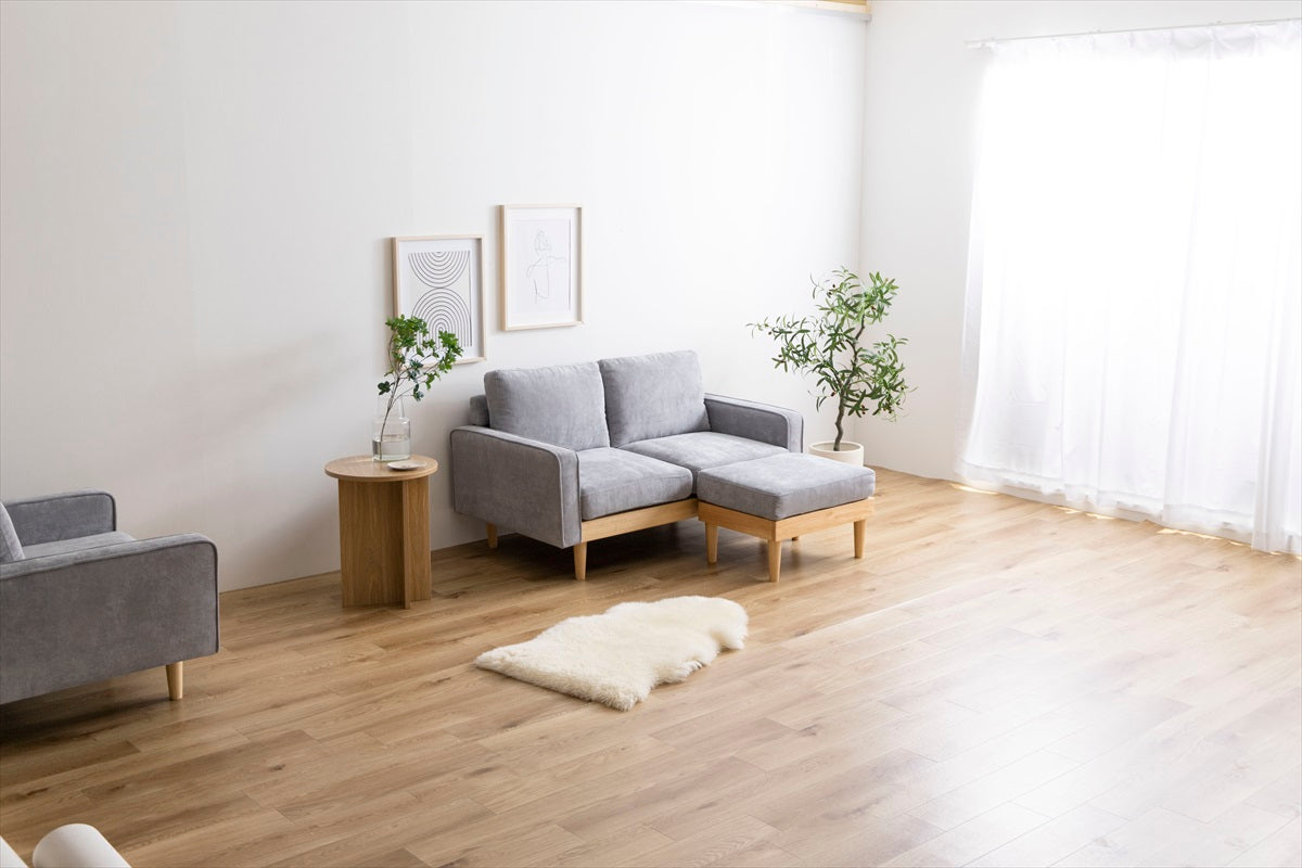 【2点セット】Moss 2人掛けコーデュロイソファ1脚+オットマン1脚