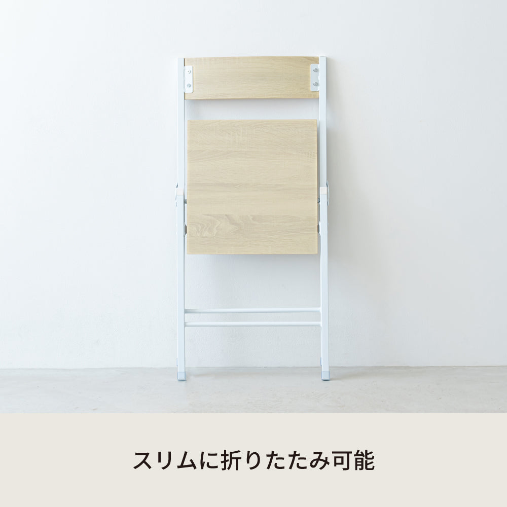 ヴィンテージスクエアチェア 折りたたみイス 北欧風 イス 椅子 スリム パイプイス レトロ 完成品