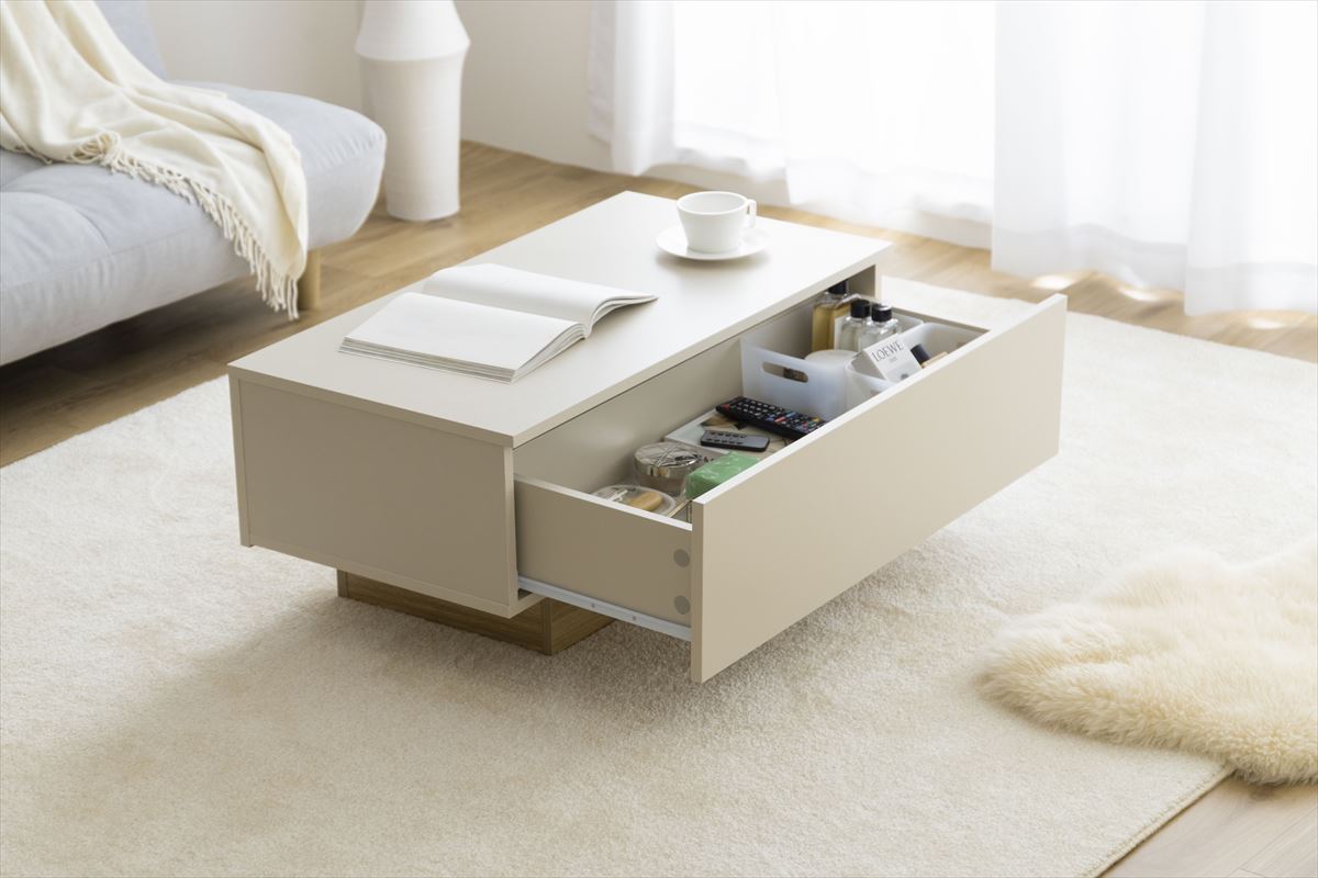 【幅85cm】Pom 引き出し付きセンターテーブル