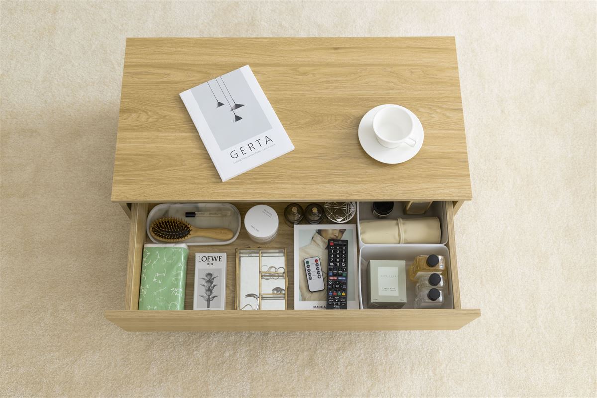 【幅85cm】Pom 引き出し付きセンターテーブル