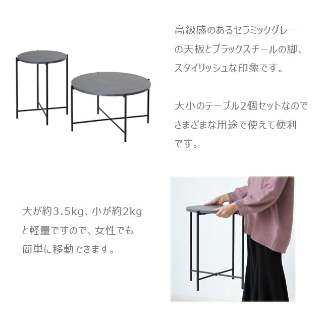 モノ センターテーブル2個セット