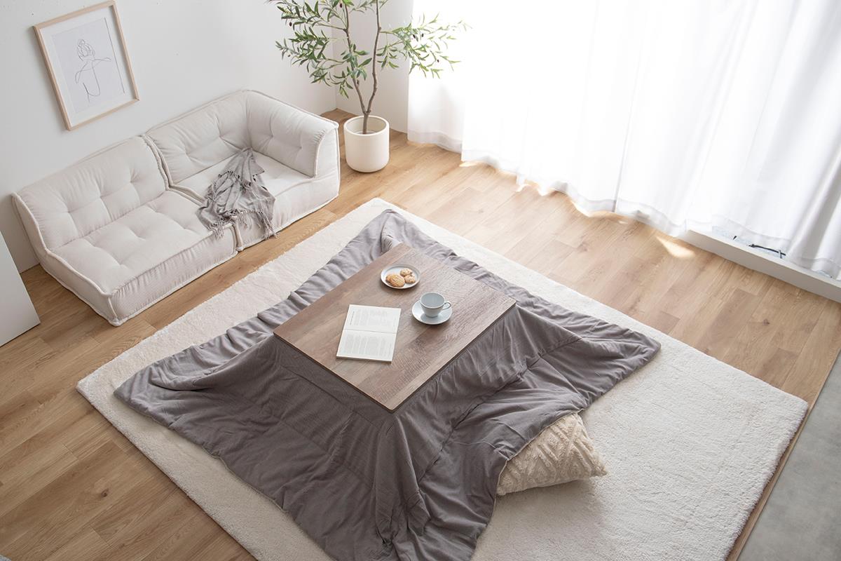 【長方形:天板 75cm×60cm】こたつ&掛け布団2点セット