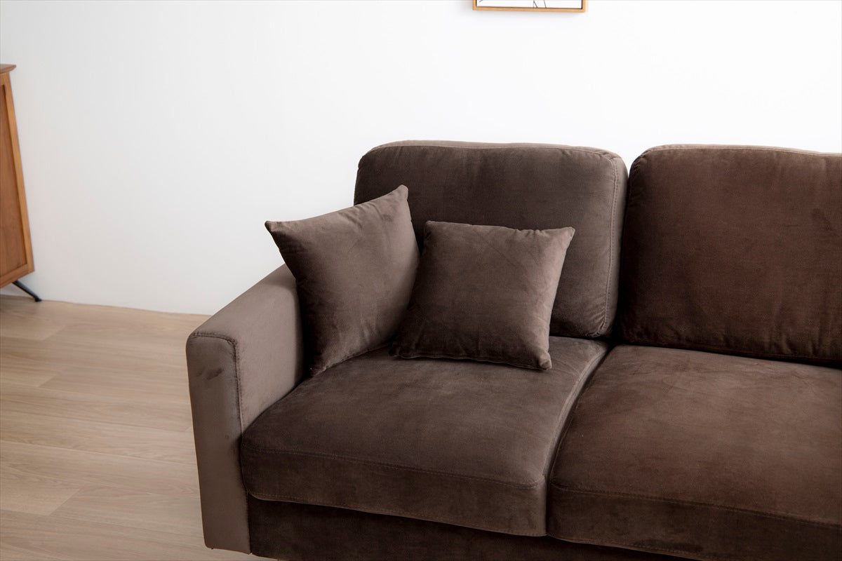 【2点セット】Ally 2人掛けベロアソファ+オットマン