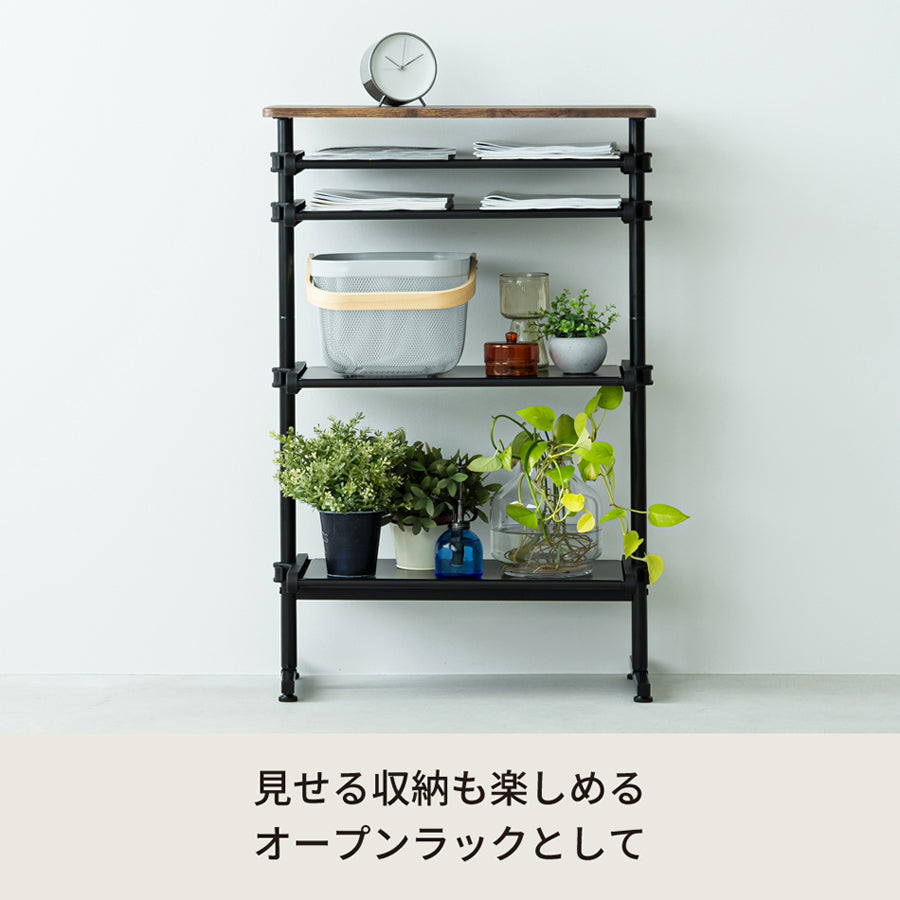 ワンタッチ式可動棚ラック フィット 大理石 木目 収納 韓国インテリア シェルフ スリム キッチンラック