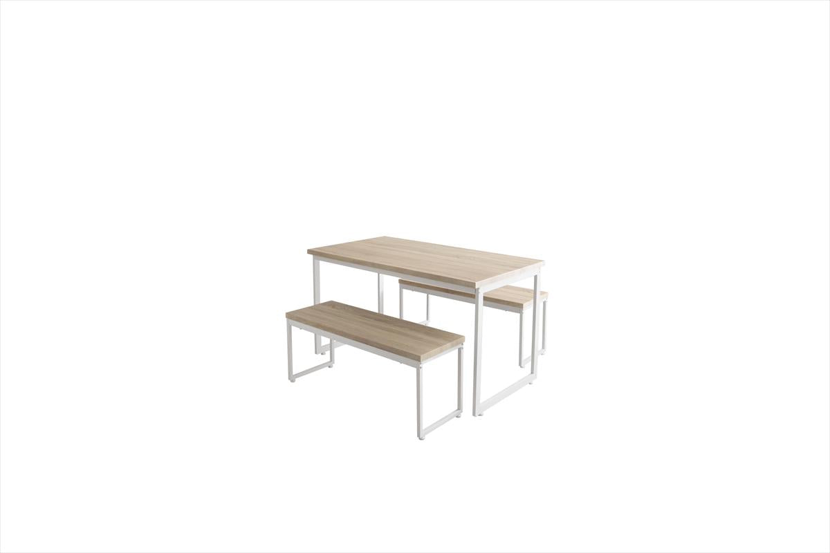 【3点セット】Moku 幅130cmダイニングテーブル+ダイニングベンチ2セット