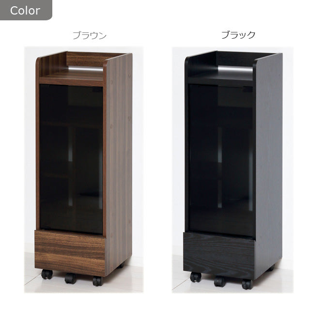 ゲーム機ラック キャスター付き （ブラウン) (ブラック）