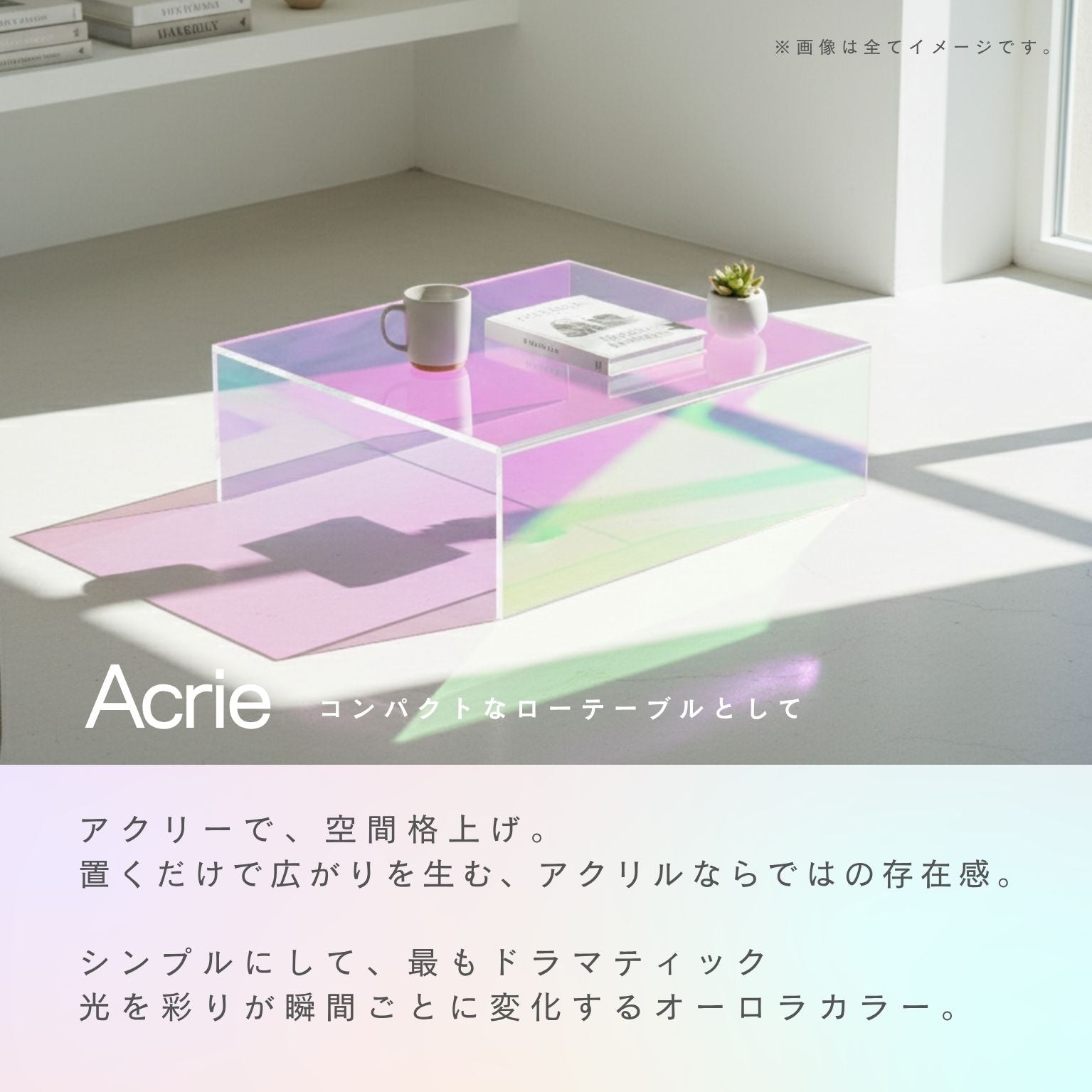アクリー コの字ラック お掃除ロボット収納 シェルフ 収納 配線カバー アクリル製 完成品