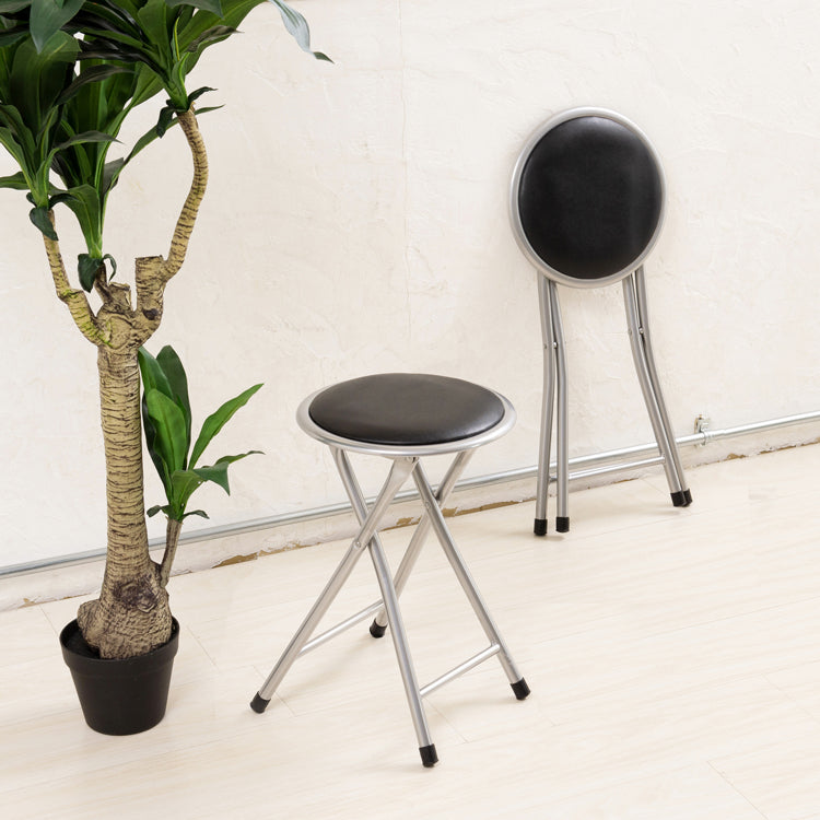 ホームスツール◎ブラック チェア パイプイス 丸椅子 イス 軽量 背無し