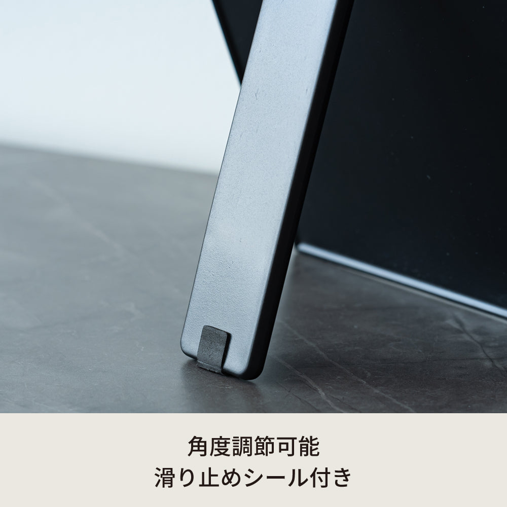 サイドフレーム卓上ミラーWILSONウィルソン 鏡 モダン かがみ 木製 木目 メンズ 父の日 メイク