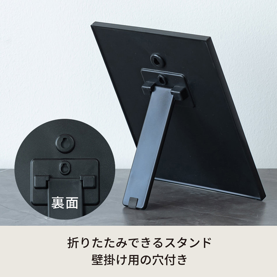 サイドフレーム卓上ミラーWILSONウィルソン 鏡 モダン かがみ 木製 木目 メンズ 父の日 メイク