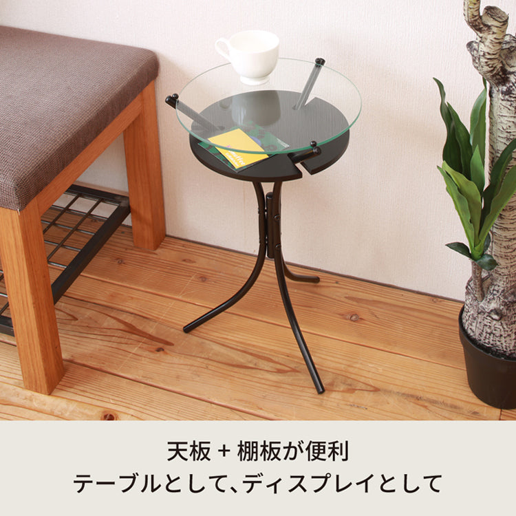 ガラスサイドテーブル ガラステーブル 机 モダン 花台 軽量 コンパクト 韓国インテリア